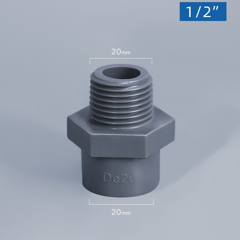 PVC Pipe Watering Fittings S60*6 Coarse thread to 1/2" 3/4" 1" Water Tank Tube Connector Fish Tank Joint Tool: 4