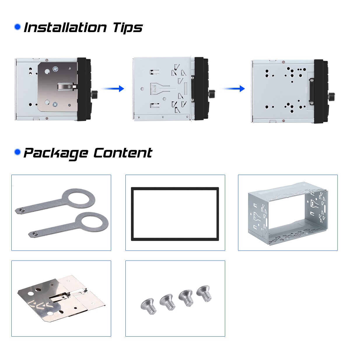 Universele Dubbele 2Din Montage Kit Radio Autoradio Auto Dvd-speler Montage Behuizing voor 2 din radio