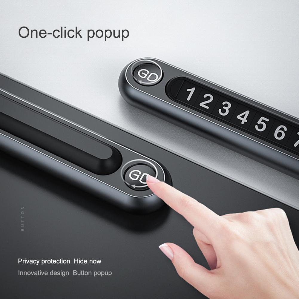 Temporary Stop Sign Hideable Number Car Remove Sign 3D Three-dimensional Metal Stop Sign Press Car Parking Card