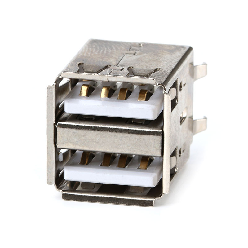 10Stck Doppel USB Typ A weiblich Lot Buchsen Stecker PCB Buchse USB-A typ 180 Grad Vertikale 4Stifte
