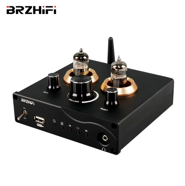 BRZHIFI Audio F5 Tube Preamplifier HiFi Bluetooth 5.0 Preamp with USB TF Card Support App Remote Control FM Radio