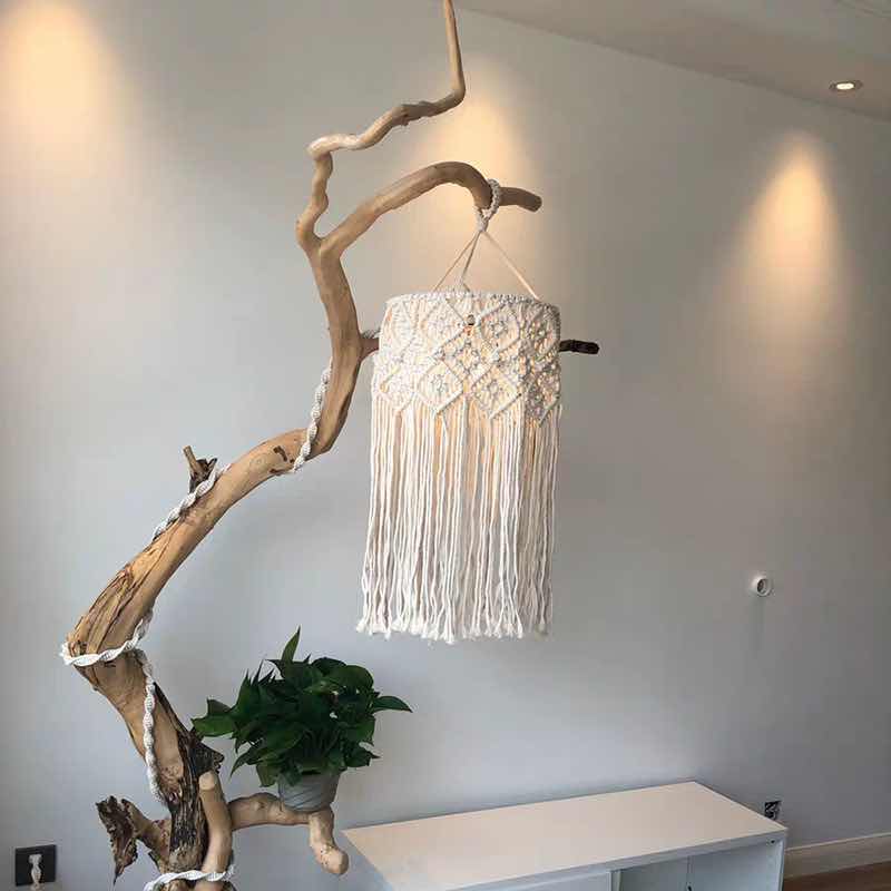 Main tissage abat-jour lustre marocain chambre lampe décorative tapisserie tenture murale macramé Boho hôtel décoration maison