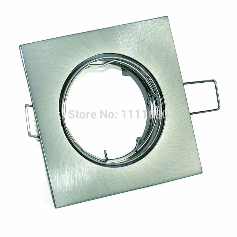 Modern LED GU10 Downlights Recessed Ceiling Lights MR16 Square Brushed Chrome Minimalist Spotlight 240V Cut Hole 70mm