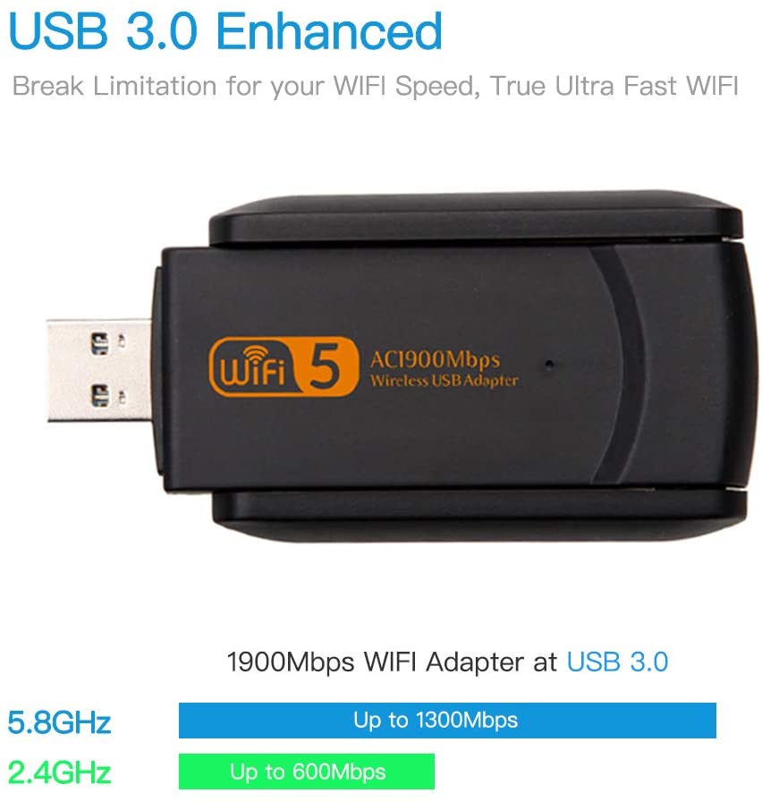 YUNCLOUD USB WIFI Dongle 1900 mbps WIFI Adapter 2.4G/5G Dual Band USB3.0 Network Card USB 3.0 For Windows XP win 7 MAC OS