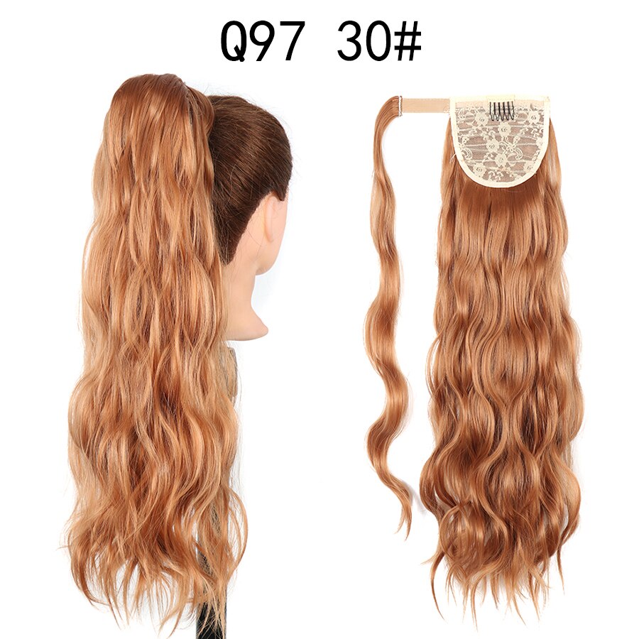 Hairpiece włosy w koński ogon rozszerzenie fałszywy ogon napowietrzny Natual faliste warkocze sznurek koński ogon z klipsami w syntetycznym: Q97-30