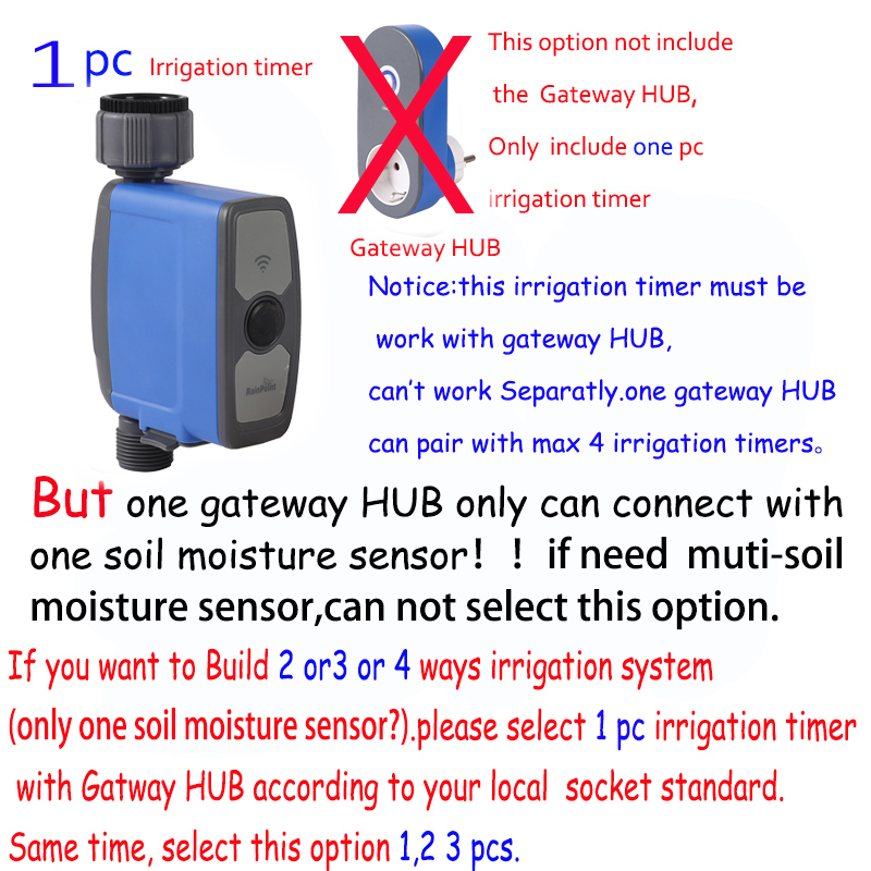 Wifi Tuya Automatic Smart Home Programmable Drip Garden Watering Irrigation Timer System Controller Programmer Valve for Garden: Only timer no HUB