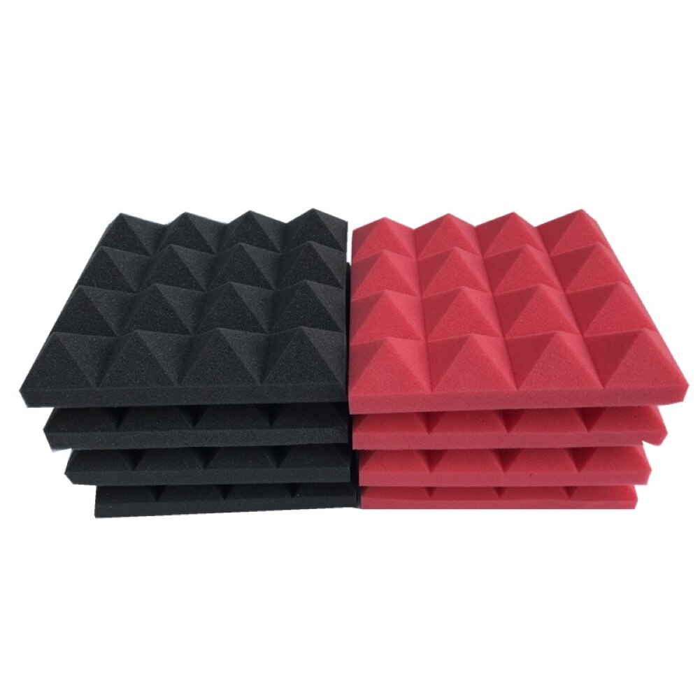 6 stuks 25 x 25 x 5cm piramide studio akoestisch paneel tegel geluiddicht schuim kussen pad