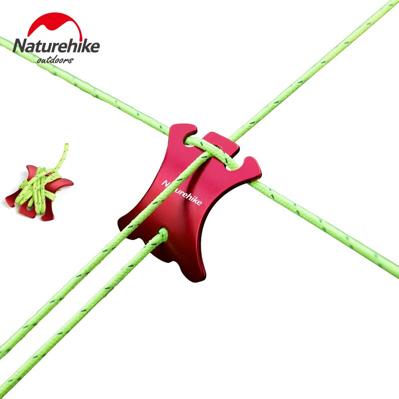 Naturehike reflekterende telt guide reb fyr line snor med 4 stk aluminium justerer
