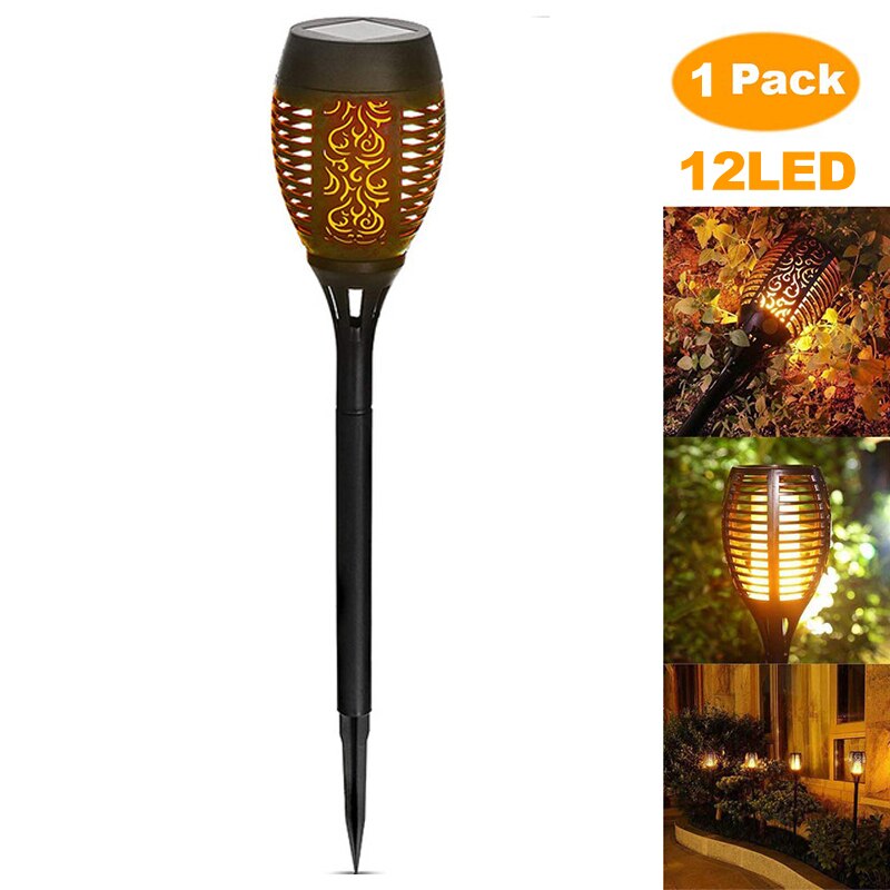 12LED 33LED Solar Flame Torch Light Flickering Waterproof Garden Decor Landscape Lawn Lamp Path Lighting Torch Outdoor Light: 1PCS 12LED