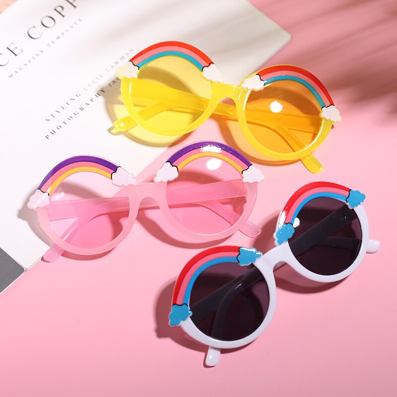 Baby Zubehör freundlicher Jungen Mädchen freundlicher Sonnenbrille, Regenbogen aufbringen Anti-Uv Sonnenbrille Fotografie Requisiten für Jungen und Mädchen