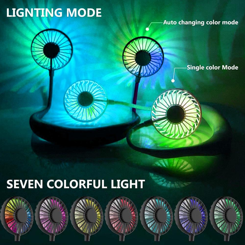 Draagbare 3-Speed Verstelbare Neck Opknoping Oplaadbare Mini Sport Fan