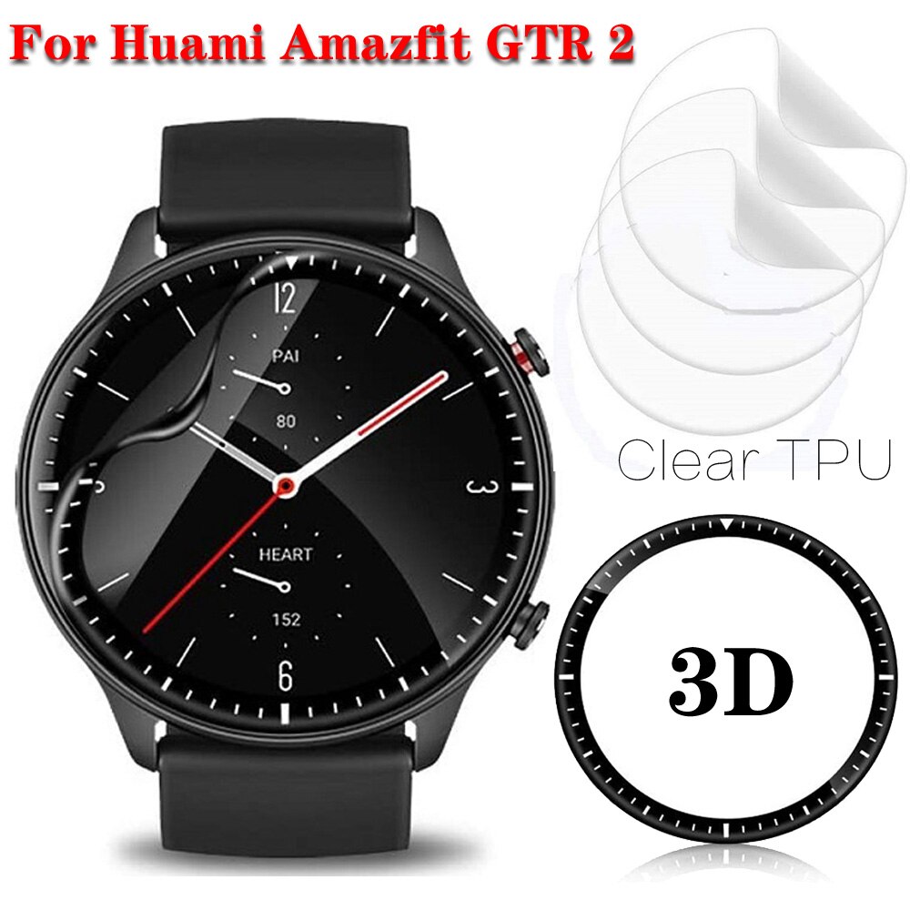 3D Gebogen/Hd Clear Tpu Volledige Dekking Screen Protector Voor Huami Amazfit Gtr 2 GTR2 Smart Horloge Beschermende Film cover