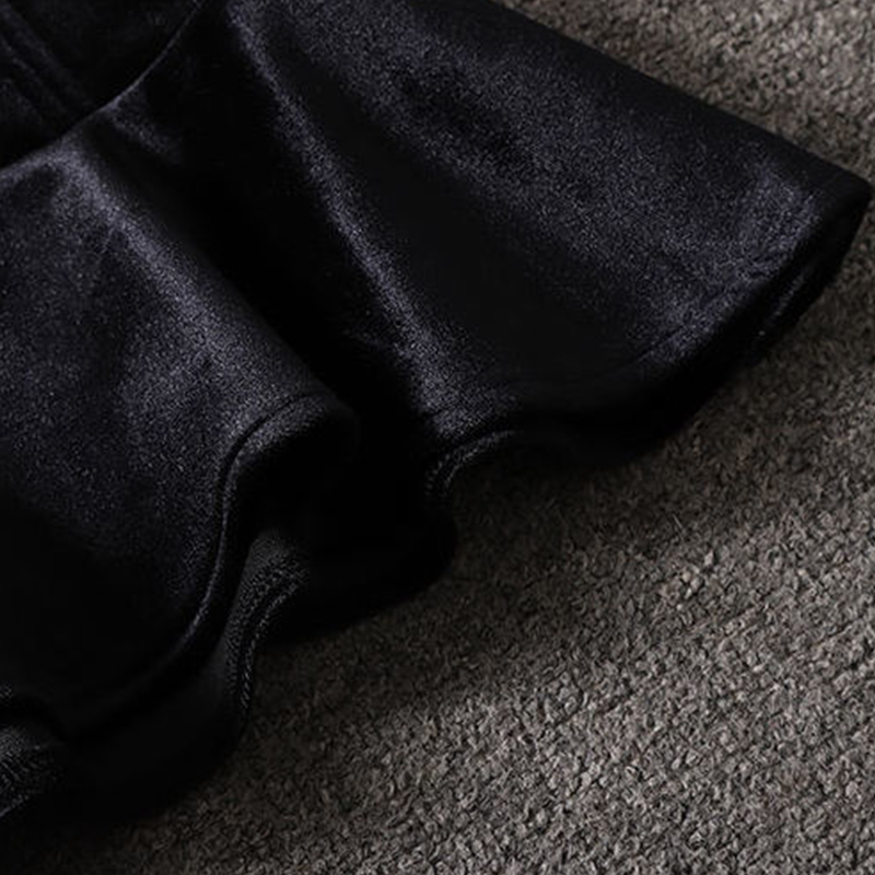 LY VAREY LIN – Mini jupe en velours pour femme, automne hiver, boutons élégants, volants, Slim décontracté, taille haute, ligne a, noire
