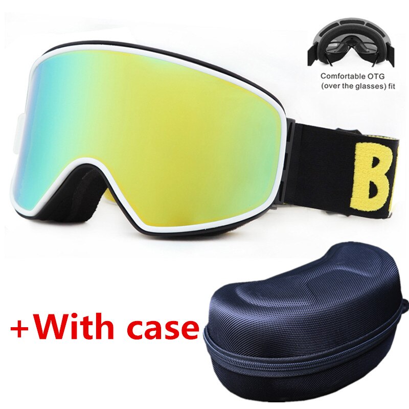 Skibriller 2 in 1 med magnetisk dual-use linse for nattski anti-tåke  uv400 snowboardbriller menn dame skibriller: Nr .3 med koffert
