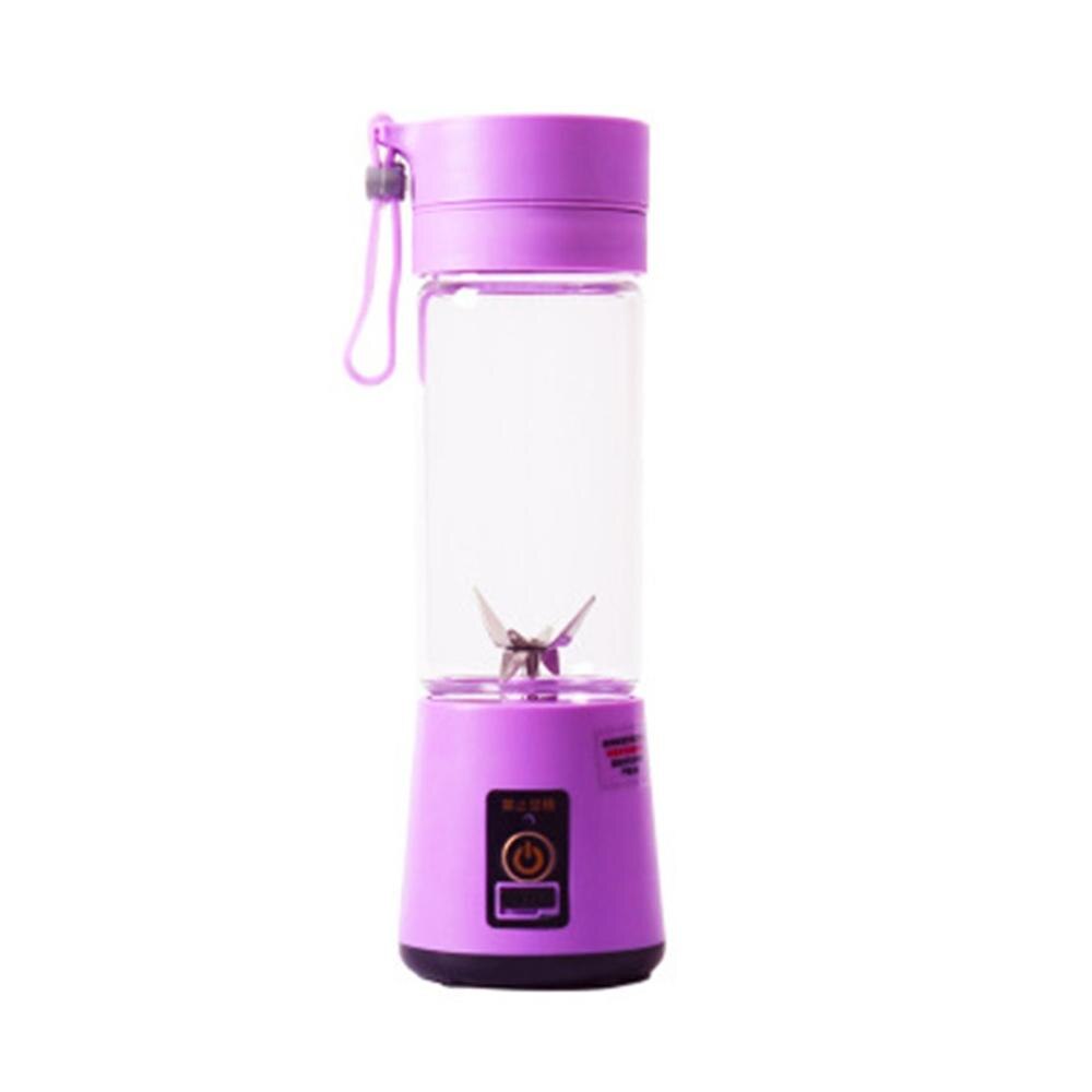 Bærbar størrelse usb elektrisk frugtjuicer håndholdt smoothie maker blender genopladelig mini bærbar juice kop vand: Lavendel