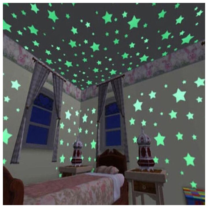 100 x sterne Aufkleber Zauberstab Aufkleber Phosphoreszierende Aufkleber Zauberstab Aufkleber für Bebe Schlafzimmer Fenster Zauberstab Decke Aufkleber