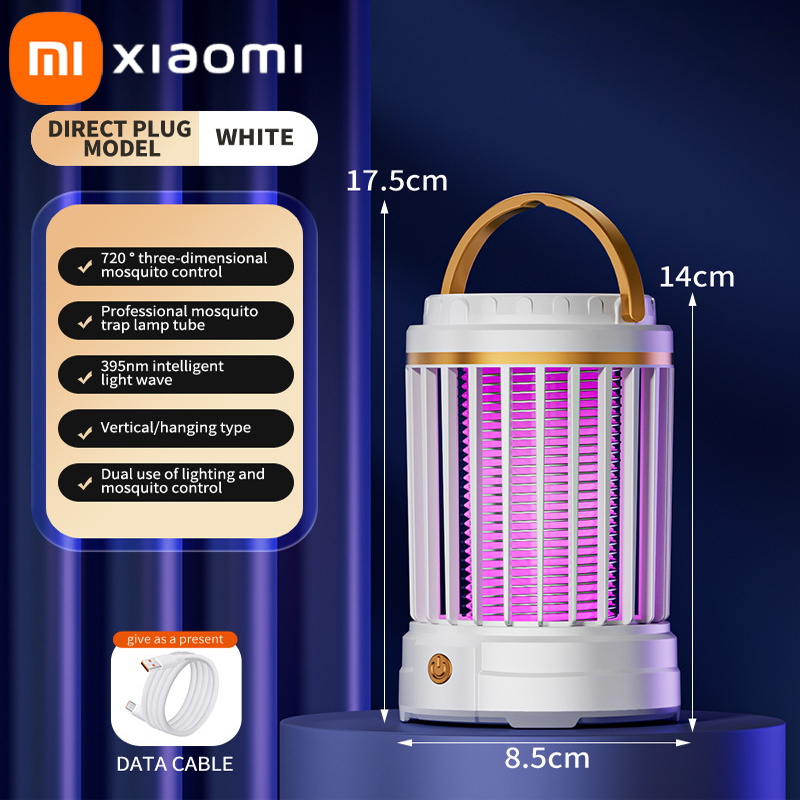 Xiaomi – lumière anti-moustiques, grande capacité, piège à moustiques à ondes lumineuses, silencieux, puissant, choc électrique, 2000mAh: Lavande