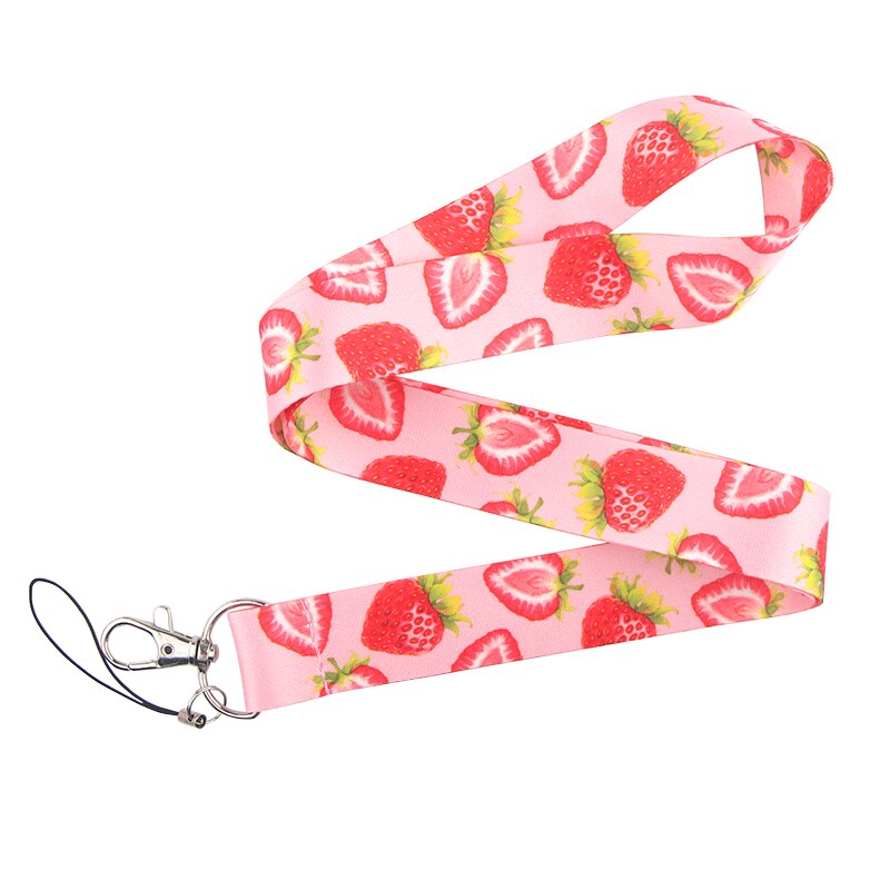 CA479 10 teile/los Ananas Pfirsich Obst Lanyards Für keychain Ich würde Karte bestehen Telefon USB Abzeichen Halfter Hängen Seil Lariat: 2