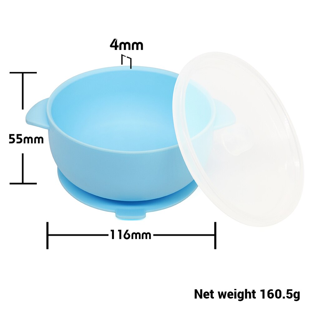 Bols en Silicone pour bébé, bols plus colorés pour bébé, vaisselle d'alimentation pour bébé, assiettes dessin animé enfants, vaisselle pour bébé sans BPA: Baby Blue