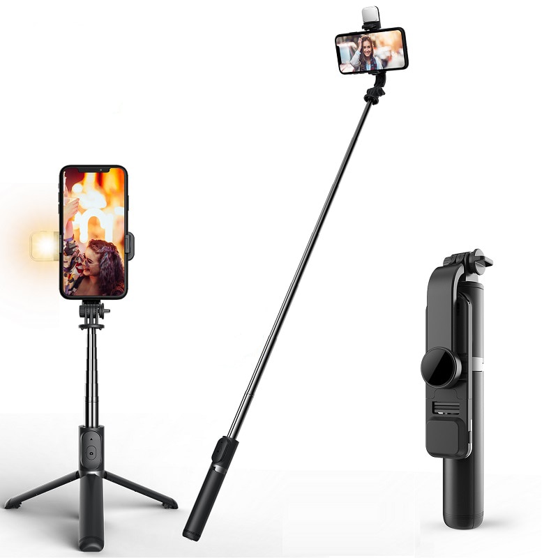 Draadloze Bluetooth-Compatibel Selfie Stick Opvouwbare Mini Statief Sluiter Afstandsbediening Voor Ios Android