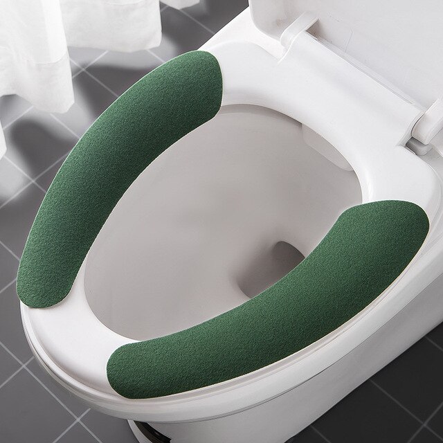 Comfortabele Borduren Badkamer Toilet Seat Cover Winter Wc Cover Huishoudelijke Closestool Mat Seat Case Deksel Deksel: Green 2