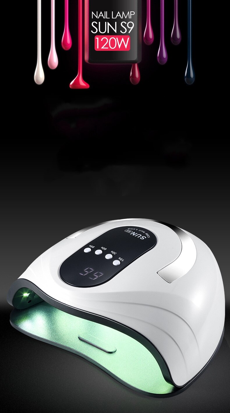 Zon S9 Uv Lamp Led Nail Lamp High Power 120W Nail Droger Zon Licht Voor Manicure Gel Nagels Lamp drogen Voor Gel Vernis Nagels