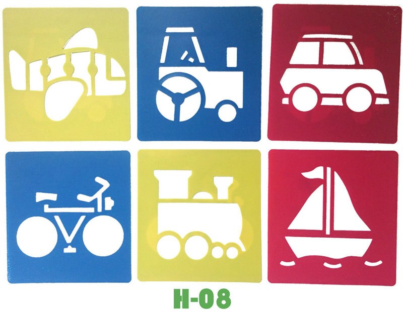 6 PCS/LOT. pesce granchio Anatra Rana modello di disegno stencil Per Bambini di arte bordo apprendimento Precoce giocattolo educativo Del Partito favor14x15cm 18 disegno: H-H8