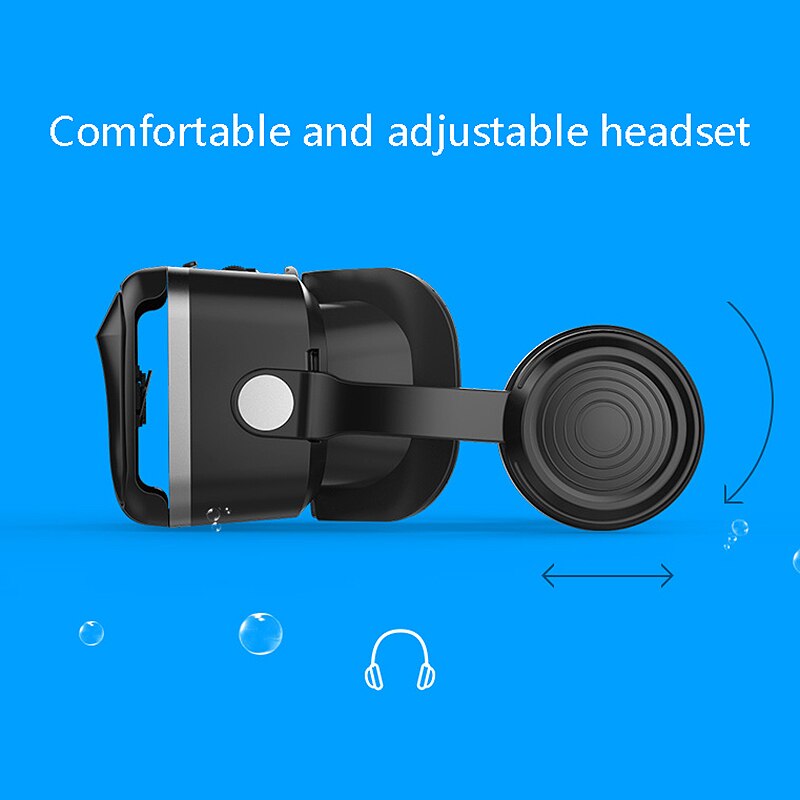 SHINECON 3D VR Glasses 5Th Generations 3D Cardboard Helmet Virtual Reality VR Glasses with Stereo Headphones for Mobile Phone