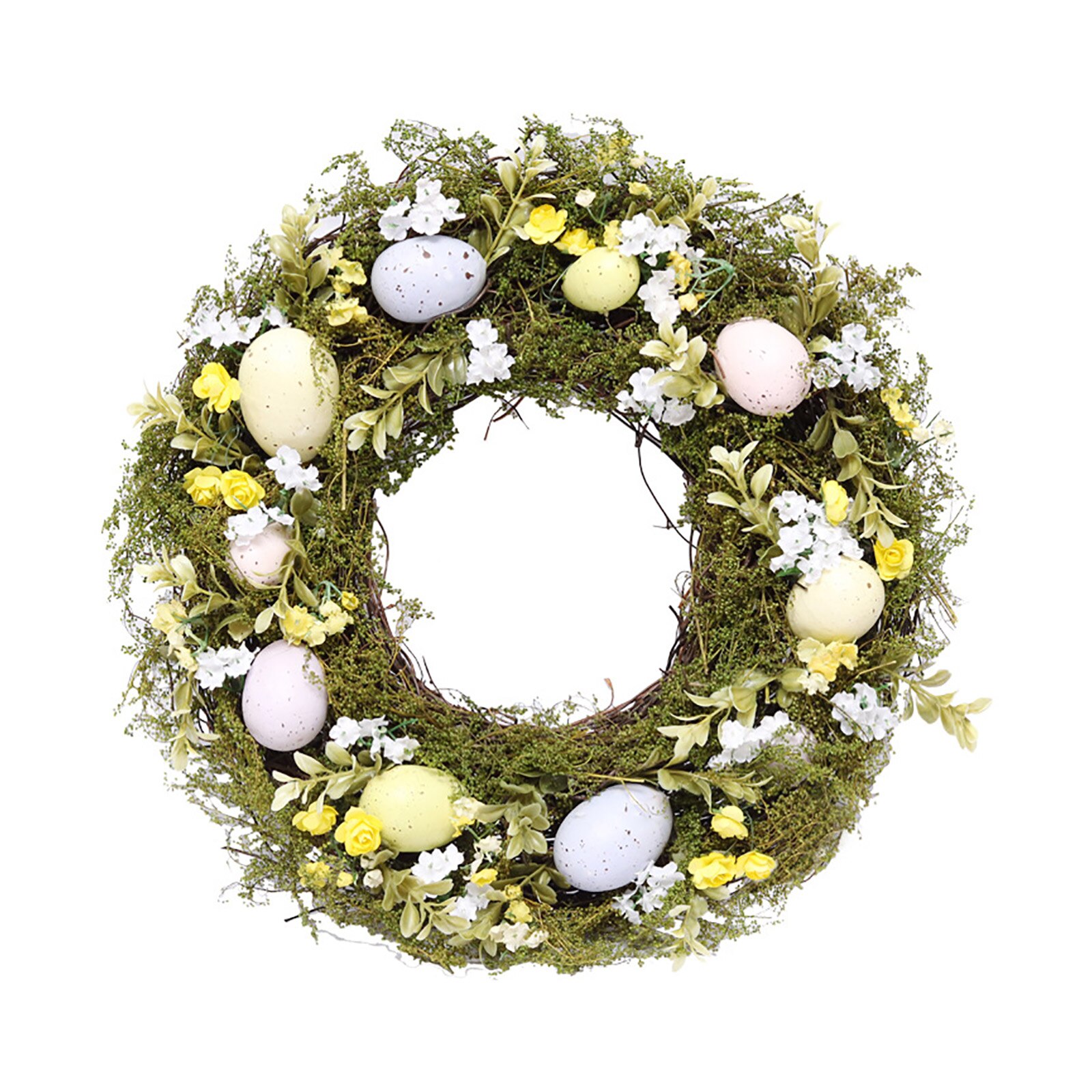 Garland Easter Decoration Simulation Wreath With Twigs And Pastel Eggs Decorations National Wall 40cm Door Round Pendant