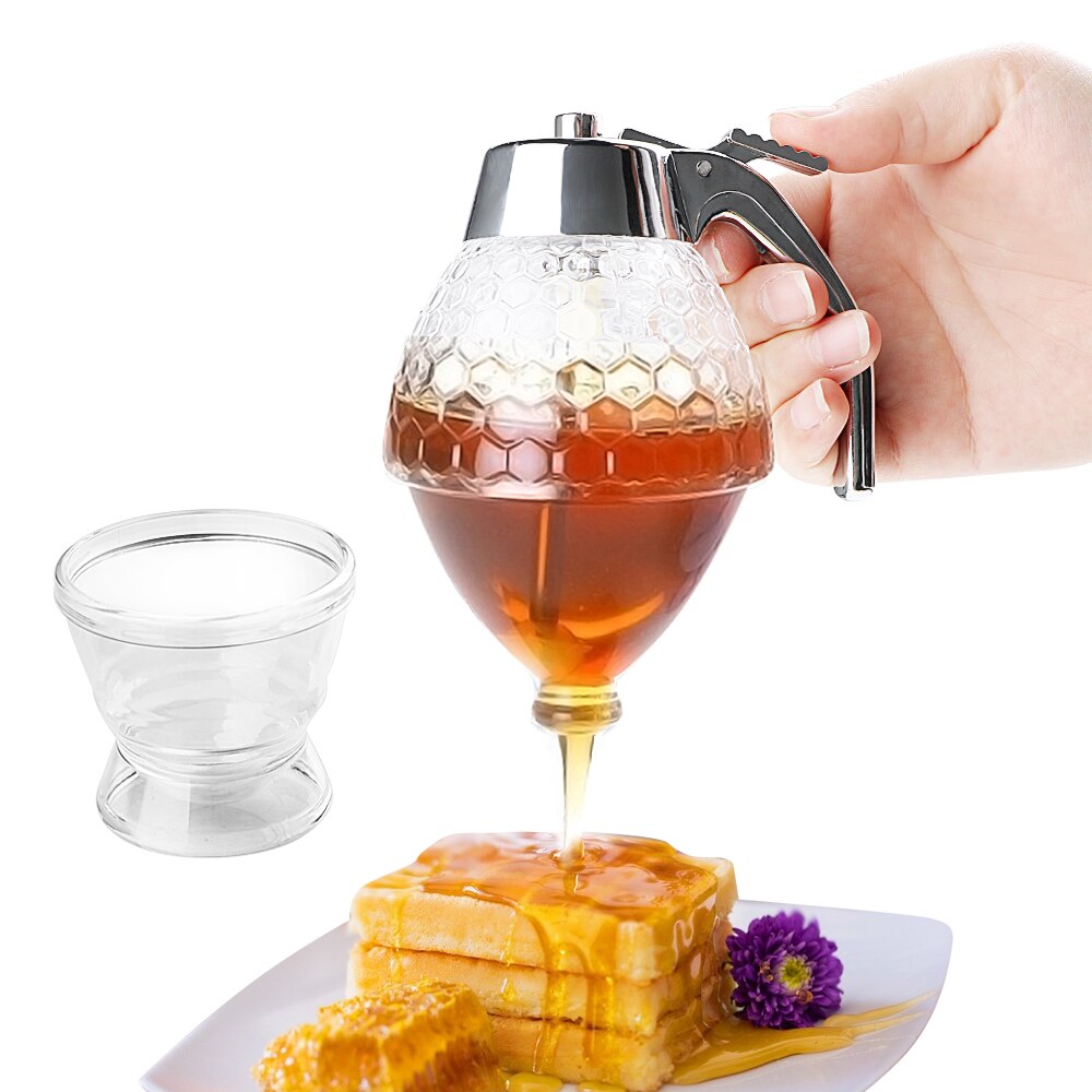 Kunststoff Saft Sirup Tasse quetschen Flasche Biene Tropf Spender Wasserkocher Lagerung Topf Stehen Halfter Honig Container Küche Zubehör