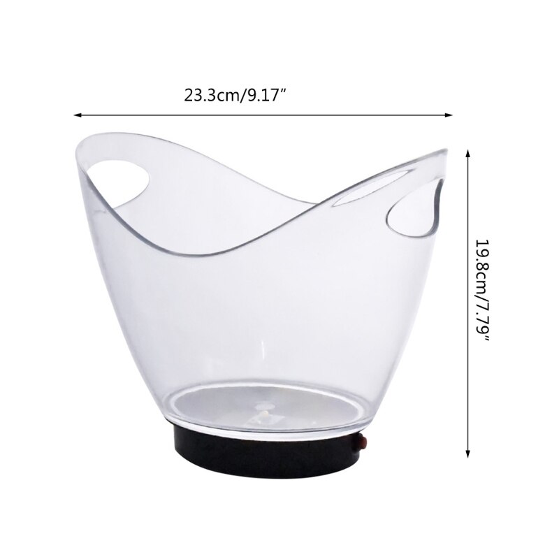 Barra de cubitera con luz LED gradiente de colores transparentes, recipiente para vino, vidrio, botella de cerveza, refrigerador de almacenamiento, cocina, herramientas al aire libre