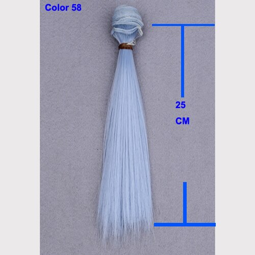 25 Cm Natural Color Heat Resistand High Temperature Doll Wigs Straight Thick Hair for 1/3 1/4 1/6 Bjd Fabric Art Doll Hair: Color 58
