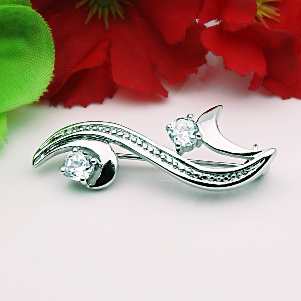 Sterling Silver Brooch - Women's Flower Design - 925 Silver Jewelry