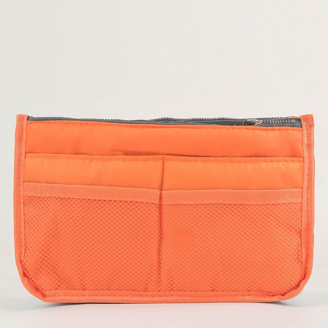 MOGULVXING Inserto Dell'organizzatore del Sacchetto Cosmetico di Trucco Delle Donne di Nylon di Viaggio Tote Della Borsa Della Borsa Grande fodera Della Signora sacchetto di Tote di Stoccaggio Borse: Orange