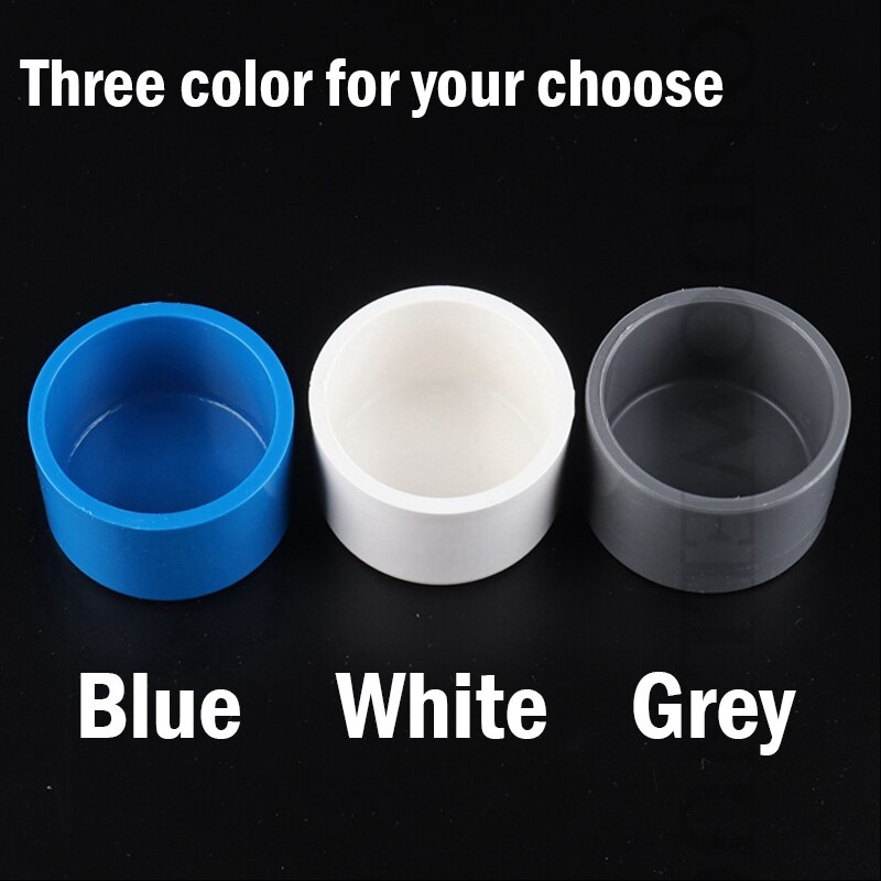 2Pcs Size 20~200mm PVC Water Supply Pipe End Plug Aquarium Fish Tank Water Supply Pipe End Cap Garden Watering Pipe Connector