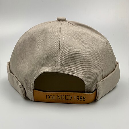 Män casual sjöman mekaniker biker hatt mössa dödskalle keps bräddlös keps unisex pumpa vintage marin mössor: Beige