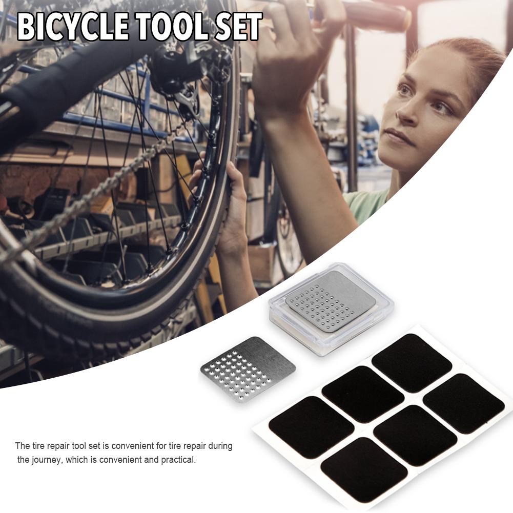 Fietsband Zelfklevende Patch Kit 6Pcs Bike Tire Repair Patches Met Schurende Vel En Doos Fietsband Reparatie accessoires
