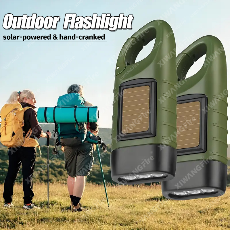 LED-zaklamp Handslinger Overlevingsuitrusting op zonne-energie Zelfaangedreven zaklamp, noodzaklampen voor wandelen, kamperen, hardlopen