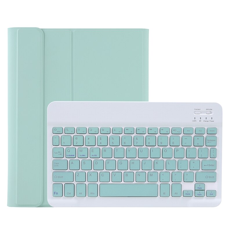 Generatie Bluetooth Wireless Tablet Keyboard Case Voor Ipad 11th Snoep Kleuren Met Stand &amp; Pen Slot Tablet Toetsenbord: Light Green