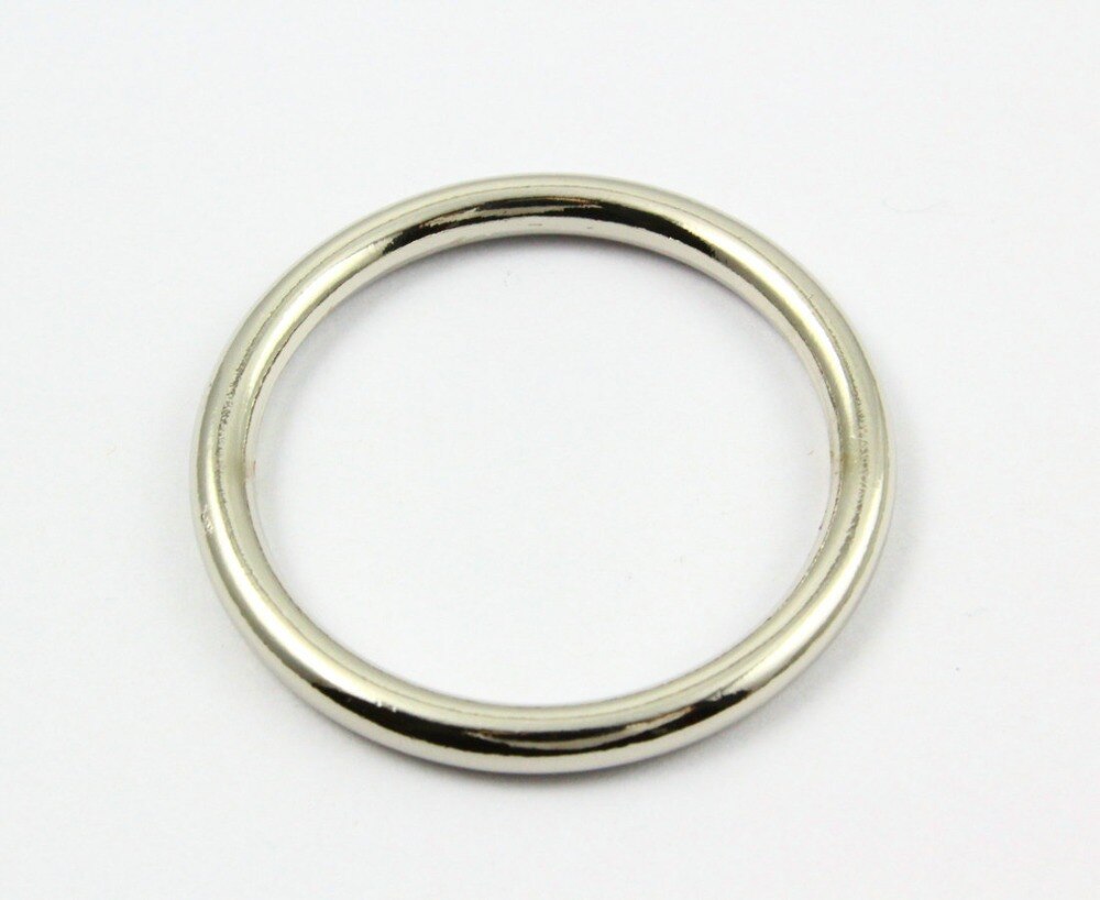 50 stykker 30mm nikkelfarvet svejset metal o ring pung pose o ring