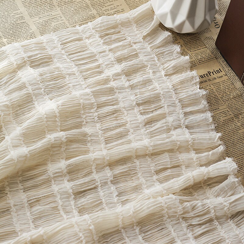 Tela de gasa elástica para vestido de boda, tejido de tul microtransparente bordado con gancho para arrugas, novedad