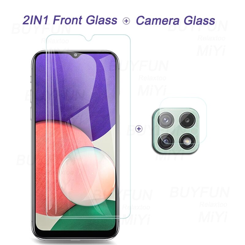 Samsung-Protectores de cámara A22S 5G, vidrio protector para Samsung Galaxy A22S 5G, película para teléfono Samsung Galaxy A22S 5G, Samsung Gelaxi A 22 S 22 S: 2IN1 1Front 1Lens