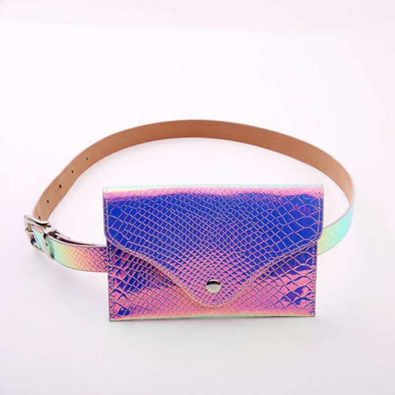 2019 nova marca de moda senhora menina arco-íris transparente fanny pacote e simples bum bolsa feminina saco da cintura su