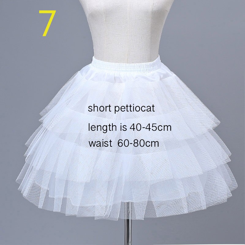 JIERUIZE Wedding Petticoat Crinoline Slip Underskirt Short Dress Cosplay Petticoat: NO.7