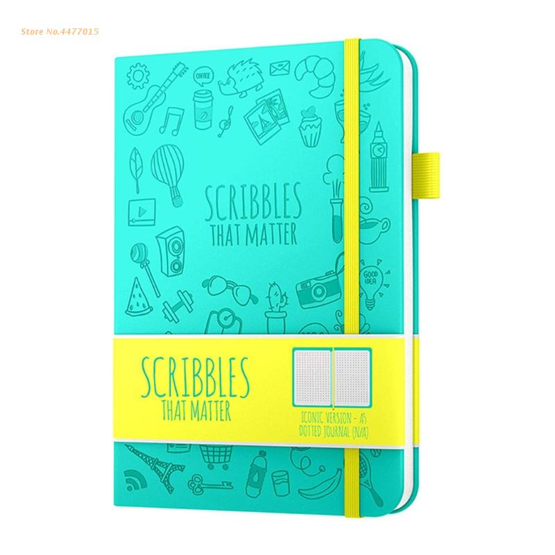 200Pages A5 Practical Scribbles Notebook Dotted Hardcover Travel Journal To-do List Notepad Xmas for Kid Teen Adult: blue
