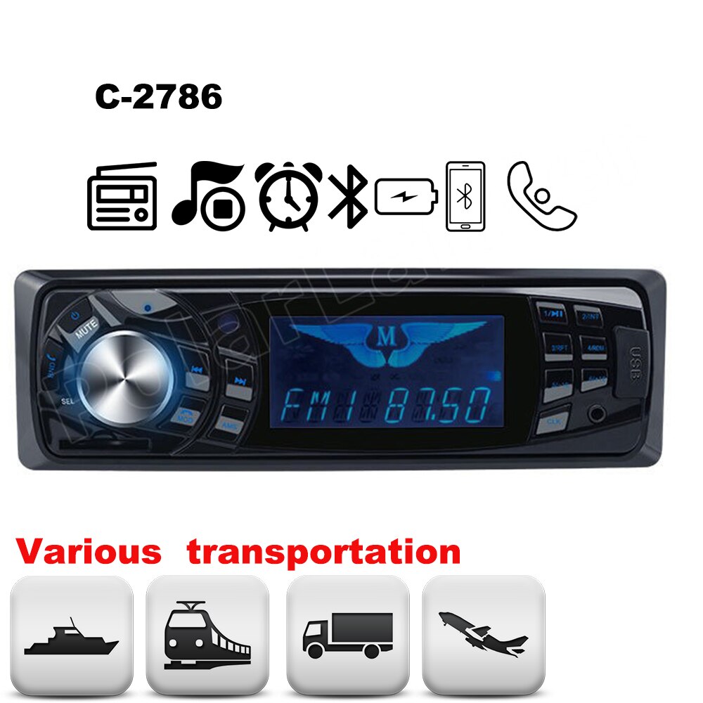 Remote control Bluetooth C-2786 In-dash Electronics SD USB MP3 player 1 Din FM Aux Input Receiver 12V Auto Car Radio