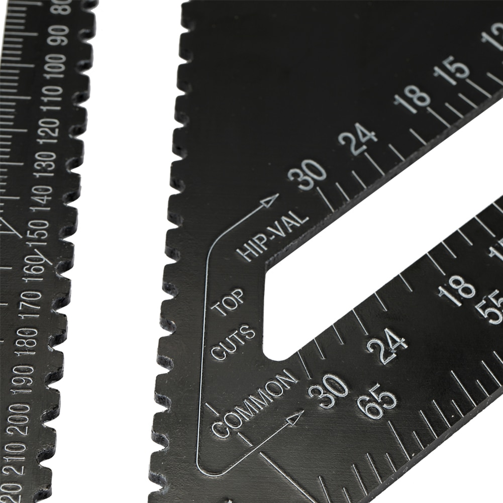 Aluminiumslegering trekant lineal 90/45 graders sæt firkantet 12in metrisk træværktøj