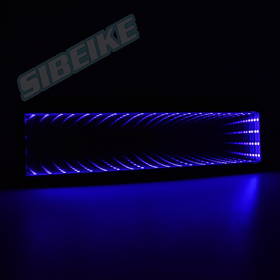 3D Style Universal Car Infinity Galaxy bottomless endless RGB LED CLIP ON Rearview Mirror: Blue