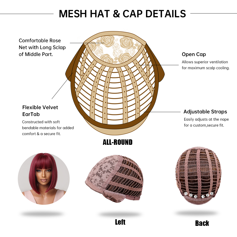 Korte Bob Synthetische Pruiken Zwart Bruin Steil Haar Pruik met Pony Natuurlijke Synthetische Haar Pruik Voor vrouwen Dagelijks Feest Cosplay Gebruik