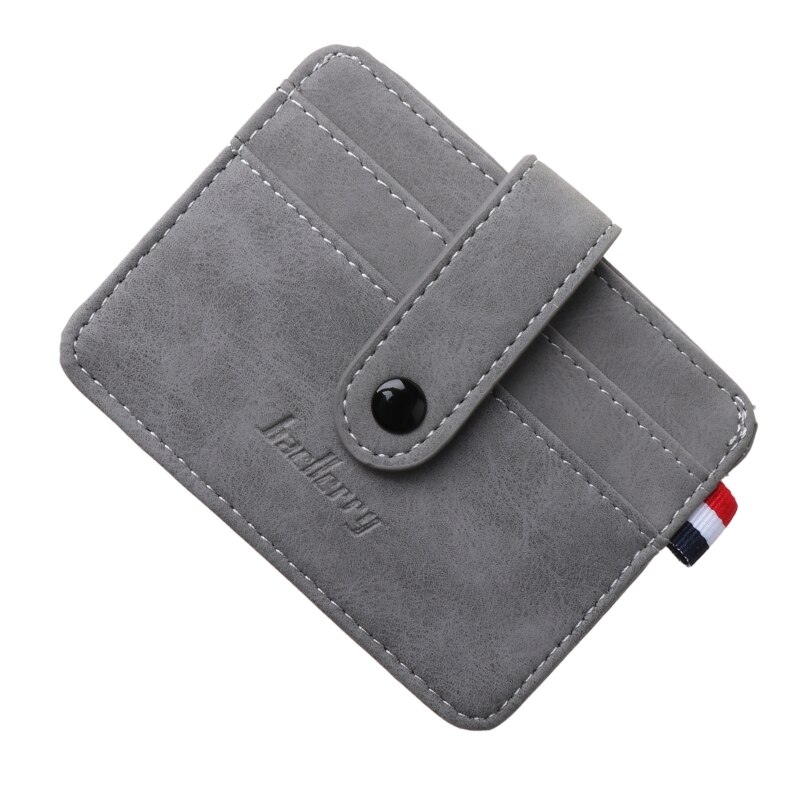 1Pc Retro Button Purse Mannen Lederen Dunne Slanke Business Wallet Id Credit Card Holder: GY